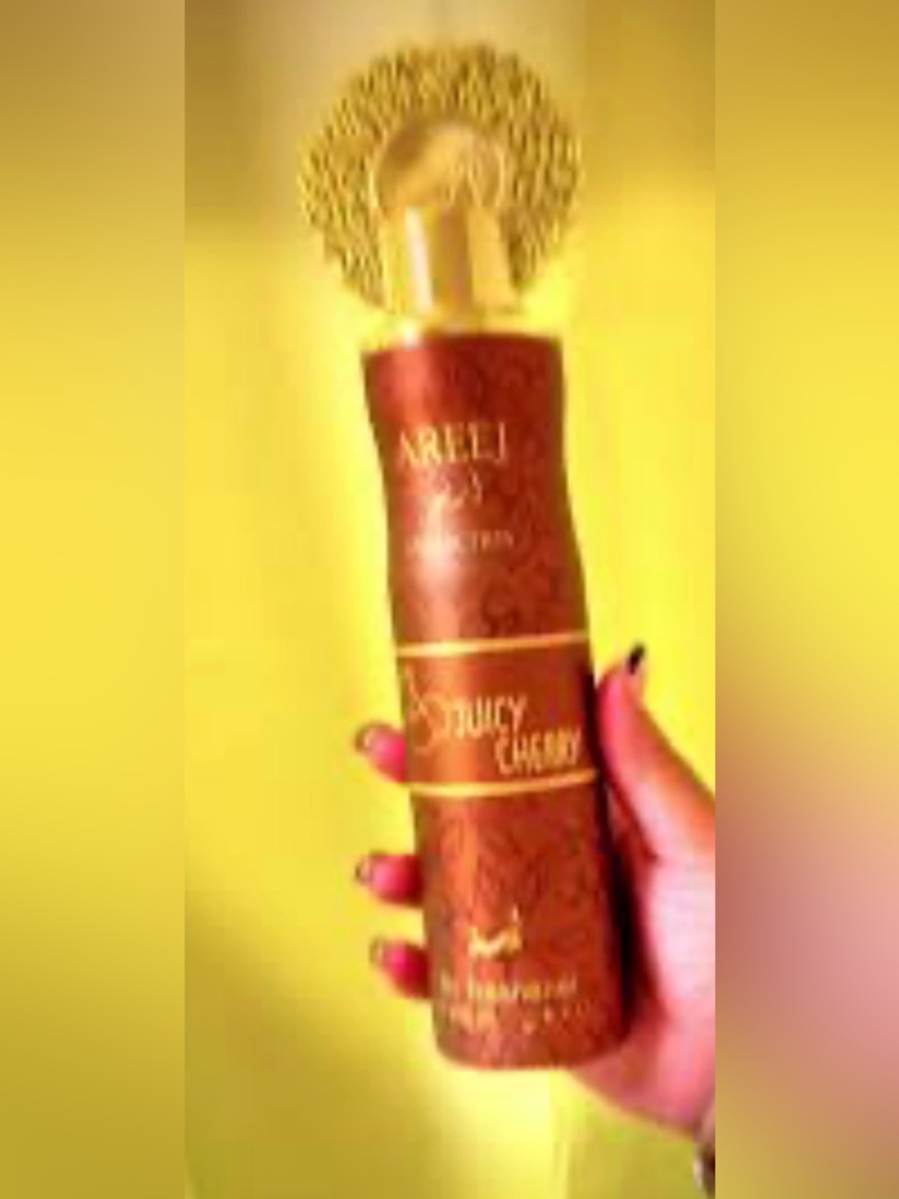 New Areej Launched Juicy Cashmere Fragrance Spray - Brown & Gold